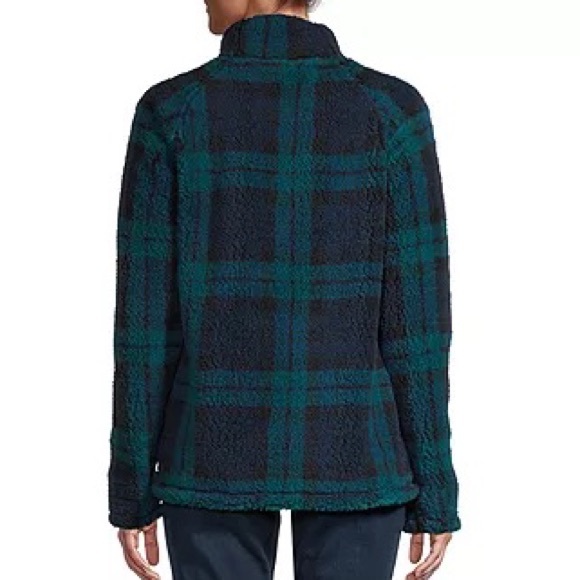 St. John's Bay Jackets & Blazers - St. John's Bay SHERPA TEDDY JACKET - soft sweatshirts: blackwatch plaid or green